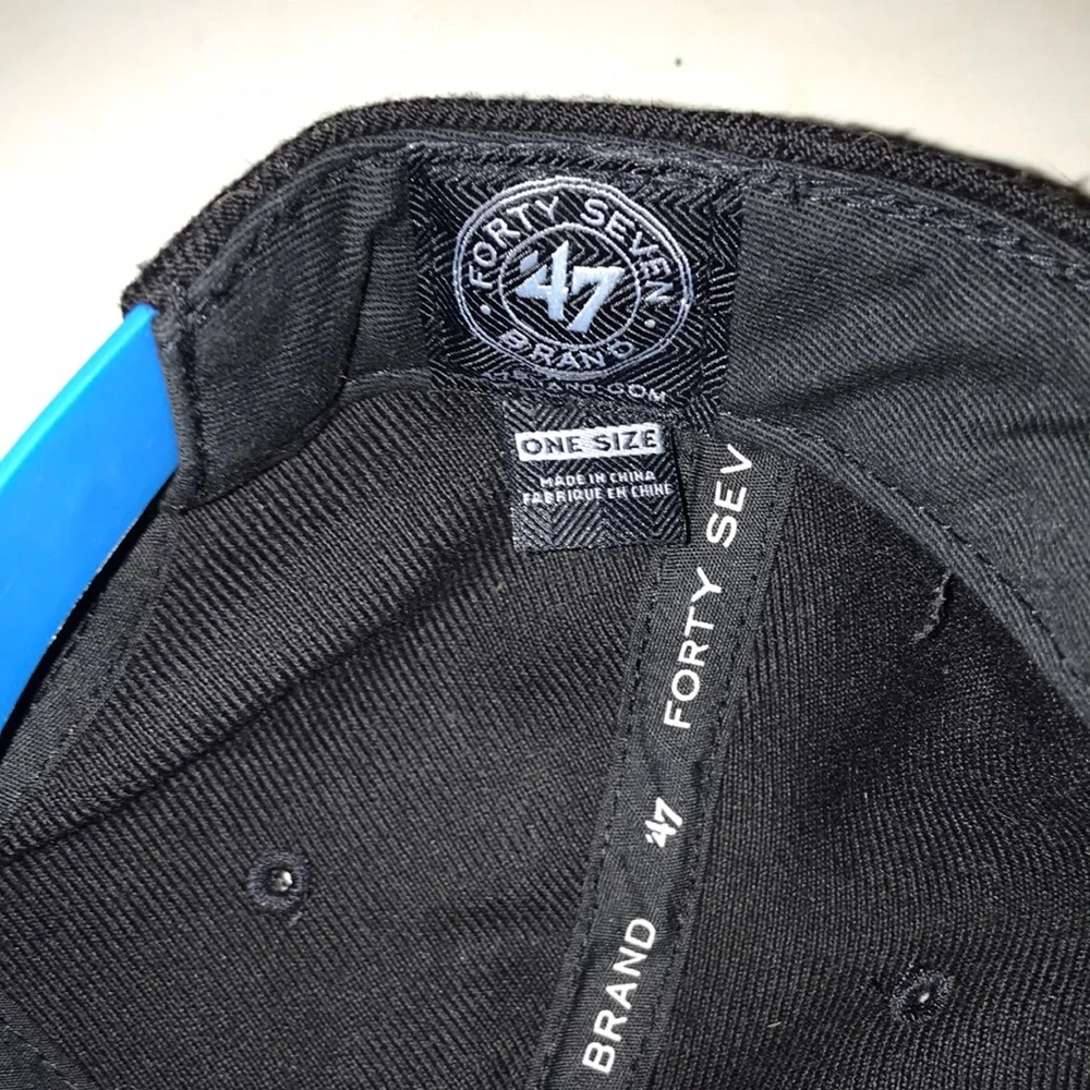 47 Brand West Michigan Whitecaps Snapback Hat Black Blue Marbled Brim One Size